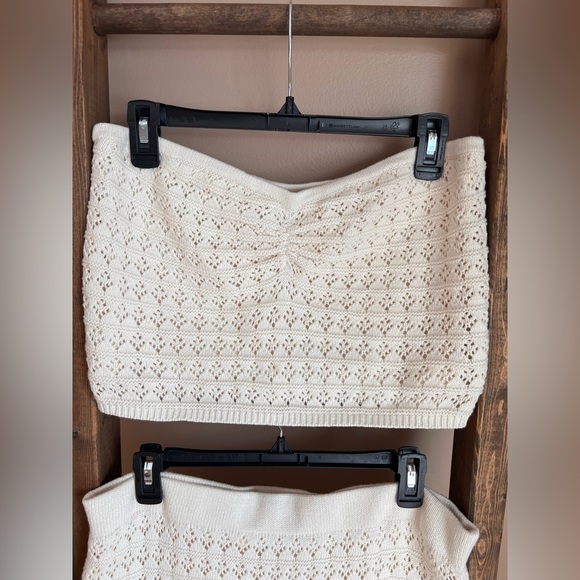 NWOT Cream Crochet Cotton Two-Piece Set - Picture 3 of 6